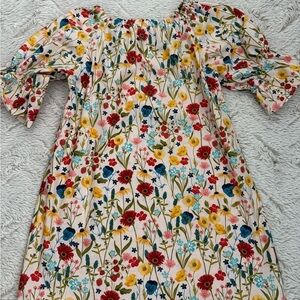 New Handcrafted Floral Peasant Dress